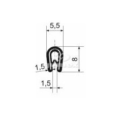 U-profil s kovovou výstužou 1,5×8 mm – lemovací